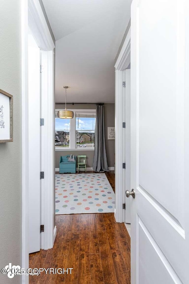 5044 E Loft Cir, Wasilla, AK 99654 - hall featuring dark wood-style flooring