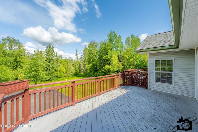 3474 E Wanamingo Dr, Wasilla, AK 99654 - view of wooden deck
