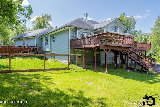 3474 E Wanamingo Dr, Wasilla, AK 99654 - back of property featuring a deck and stairway