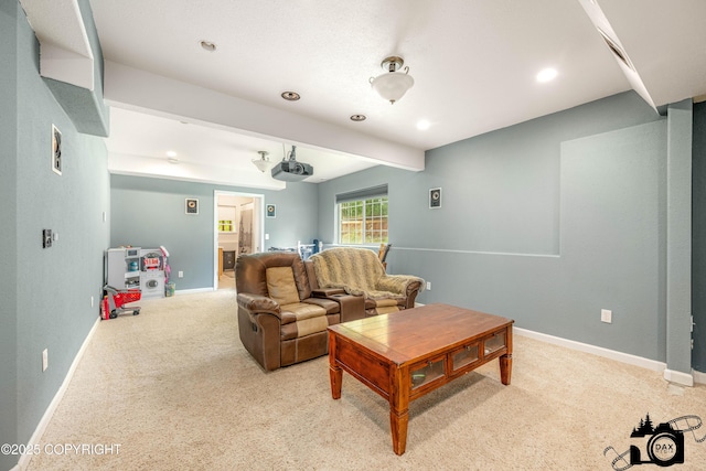 3474 E Wanamingo Dr, Wasilla, AK 99654 - living room featuring light colored carpet and recessed lighting