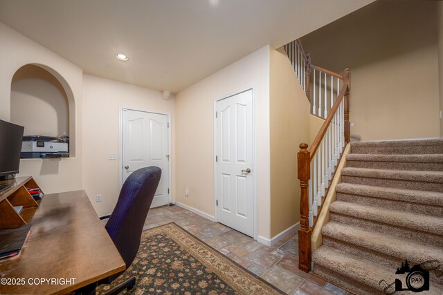 3474 E Wanamingo Dr, Wasilla, AK 99654 - office featuring stone tile flooring and recessed lighting