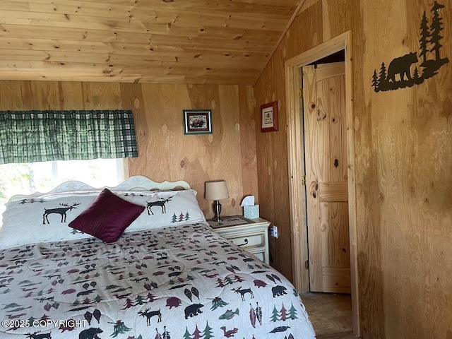 12829 Frontage Rd, Ninilchik, AK 99639 - bedroom with wooden ceiling and wooden walls
