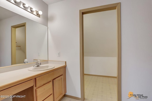 1101 E Dan St, Wasilla, AK 99654 - bathroom with vanity and tile patterned floors