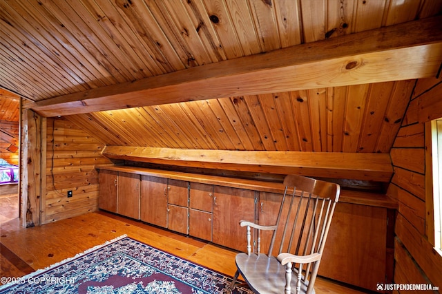 7550 E Fireweed Rd, Palmer, AK 99645 - unfurnished room with a sauna, wood ceiling, and light wood finished floors