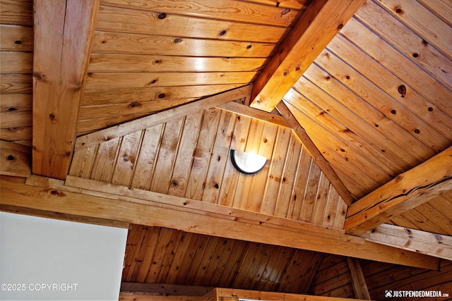 7550 E Fireweed Rd, Palmer, AK 99645 - detailed view of wooden walls and wooden ceiling with exposed beams