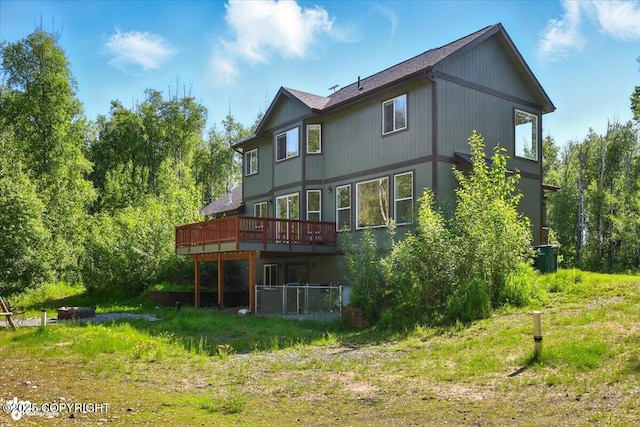 4920 W Fairview Loop, Wasilla, AK 99654 - rear view of house featuring a wooden deck