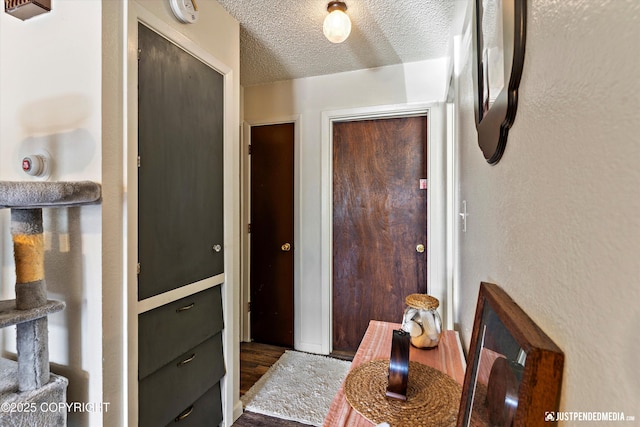 4417 San Roberto Ave, Anchorage, AK 99508 - hallway with wood finished floors and a textured ceiling