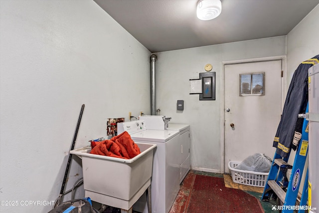 4417 San Roberto Ave, Anchorage, AK 99508 - washroom featuring washing machine and clothes dryer and electric panel