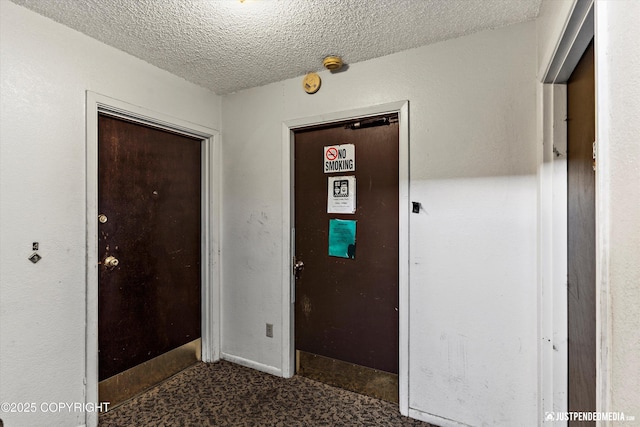 4417 San Roberto Ave, Anchorage, AK 99508 - hallway with carpet and a textured ceiling