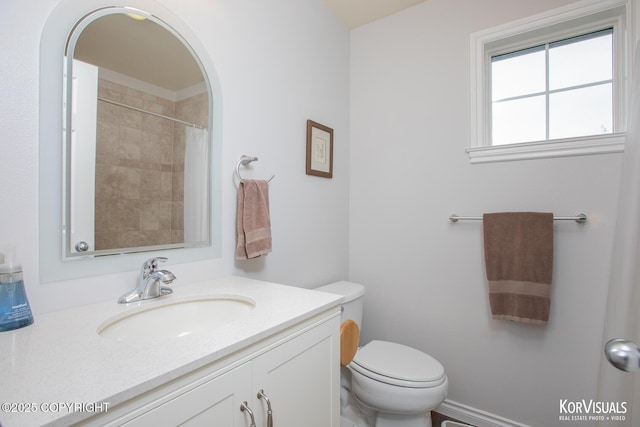 2690 E Tamarak Ave, Wasilla, AK 99654 - full bath with vanity, toilet, and a shower with curtain