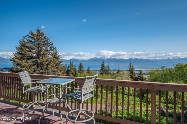 2032 Horizon Ct, Homer, AK 99603 - wooden terrace with a mountain view