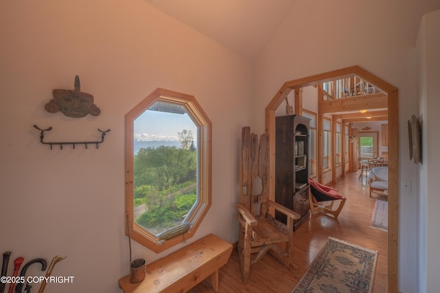 2032 Horizon Ct, Homer, AK 99603 - corridor featuring wood finished floors and lofted ceiling