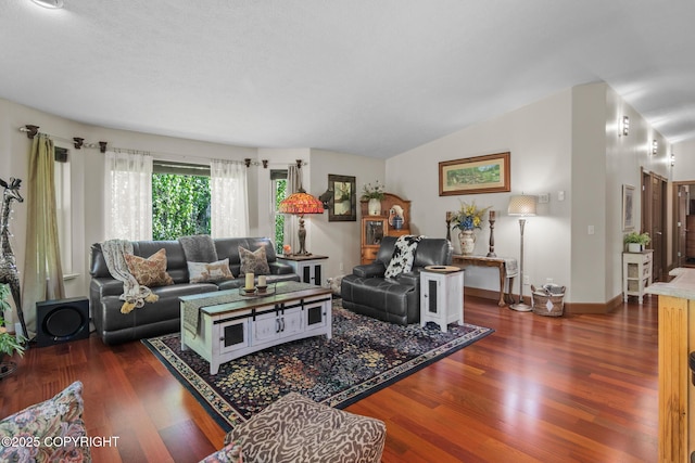 38686 Hart Ct, Soldotna, AK 99669 - living area featuring wood finished floors and lofted ceiling