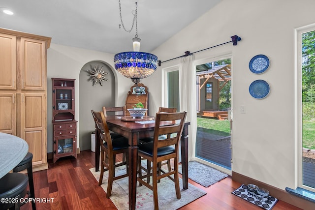 38686 Hart Ct, Soldotna, AK 99669 - dining space with dark wood-style floors and recessed lighting