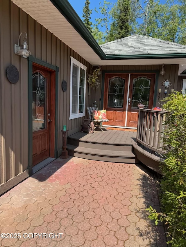 38686 Hart Ct, Soldotna, AK 99669 - entrance to property with board and batten siding