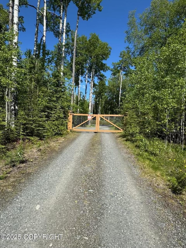 38686 Hart Ct, Soldotna, AK 99669 - view of dirt / gravel road featuring a gate