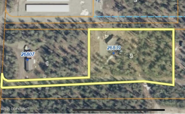 26839 S Talkeetna Spur Rd, Talkeetna, AK 99676 - aerial view of property's location with property boundaries highlighted