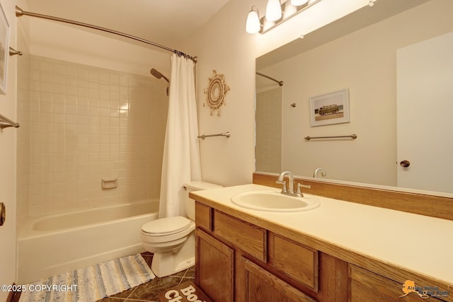 3941 Eric Cir, Anchorage, AK 99507 - bathroom featuring tile patterned flooring, shower / bath combo, and vanity