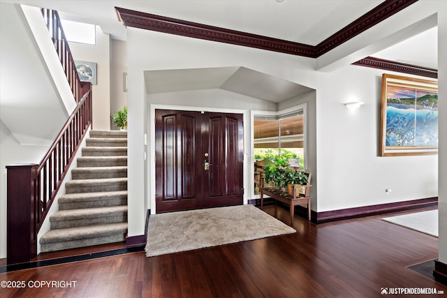 9900 Hillhaven Cir, Anchorage, AK 99507 - entrance foyer featuring stairway and wood finished floors