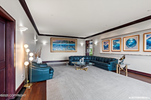 9900 Hillhaven Cir, Anchorage, AK 99507 - living room with wood finished floors and crown molding