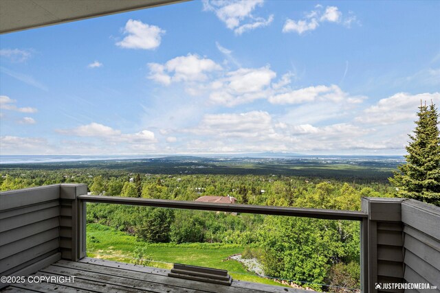 9900 Hillhaven Cir, Anchorage, AK 99507 - balcony with a wooded view