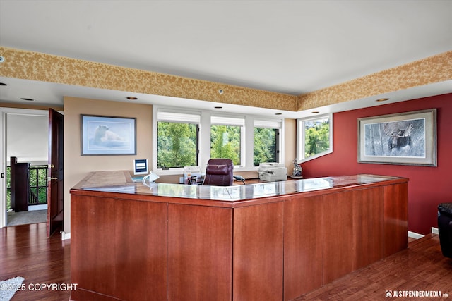 9900 Hillhaven Cir, Anchorage, AK 99507 - office area with dark wood finished floors
