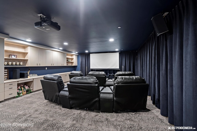 9900 Hillhaven Cir, Anchorage, AK 99507 - cinema room with light carpet and recessed lighting