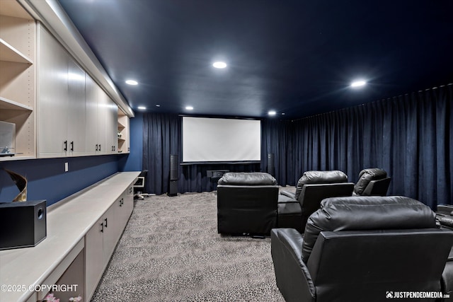 9900 Hillhaven Cir, Anchorage, AK 99507 - cinema room with recessed lighting and light carpet