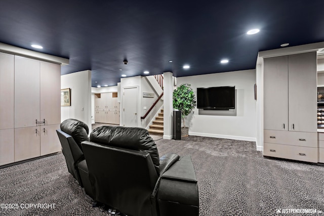 9900 Hillhaven Cir, Anchorage, AK 99507 - home theater featuring recessed lighting and carpet flooring
