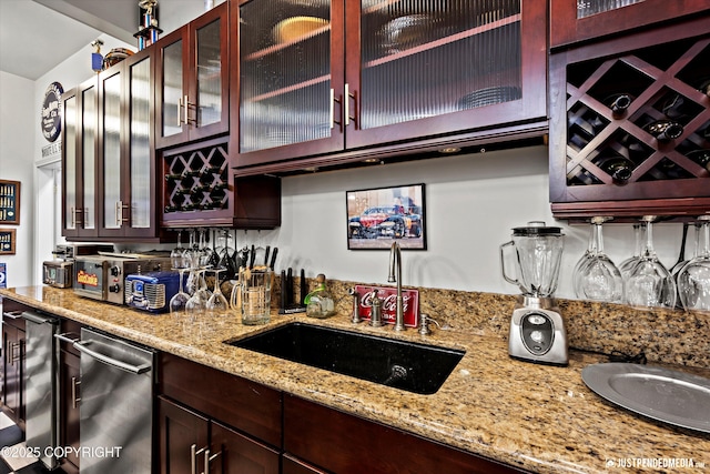 9900 Hillhaven Cir, Anchorage, AK 99507 - indoor wet bar with stainless steel dishwasher