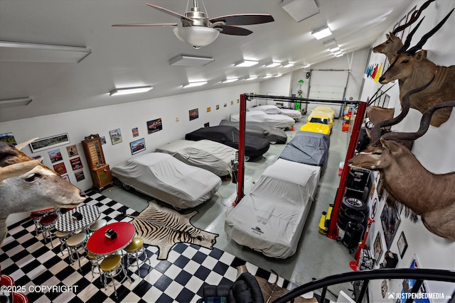 9900 Hillhaven Cir, Anchorage, AK 99507 - garage featuring a ceiling fan