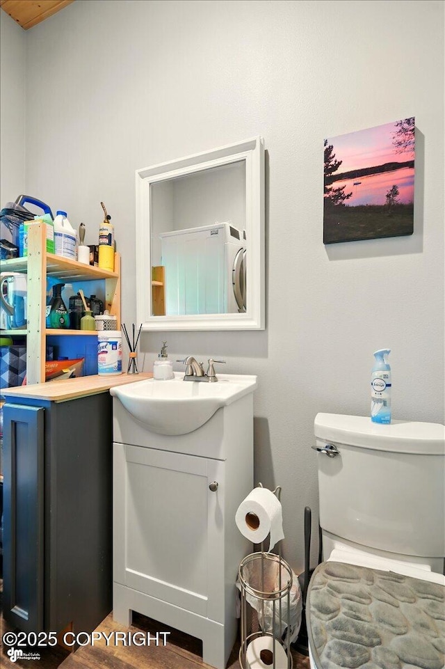 23069 Christiansen Lake Rd, Talkeetna, AK 99676 - half bathroom with vanity and toilet