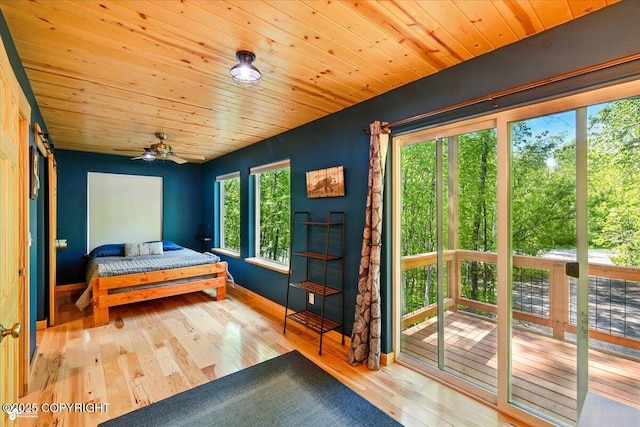 23069 Christiansen Lake Rd, Talkeetna, AK 99676 - bedroom featuring hardwood / wood-style flooring and wood ceiling
