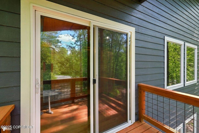 23069 Christiansen Lake Rd, Talkeetna, AK 99676 - doorway featuring wood finished floors