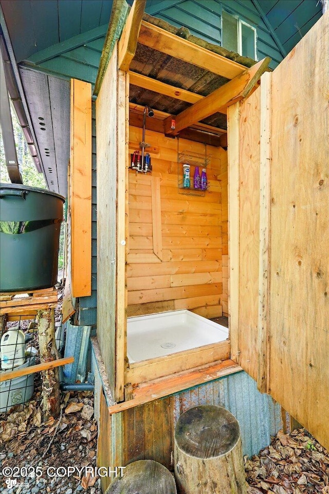 23069 Christiansen Lake Rd, Talkeetna, AK 99676 - exterior view of wooden walls