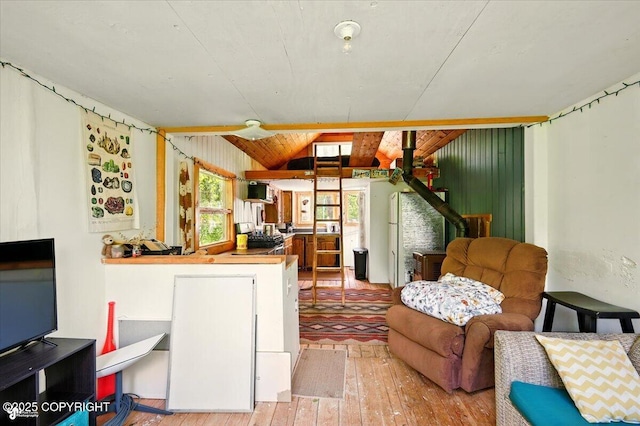 23069 Christiansen Lake Rd, Talkeetna, AK 99676 - kitchen featuring light wood-style floors and range with gas stovetop