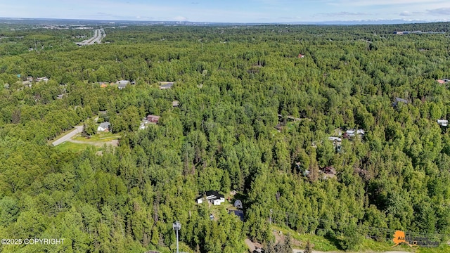 3151 E 151st Ave, Anchorage, AK 99516 - aerial view of property's location featuring a heavily wooded area