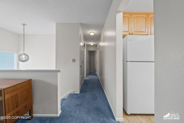 3750 Winterset Dr, Anchorage, AK 99508 - hall with carpet and a textured ceiling