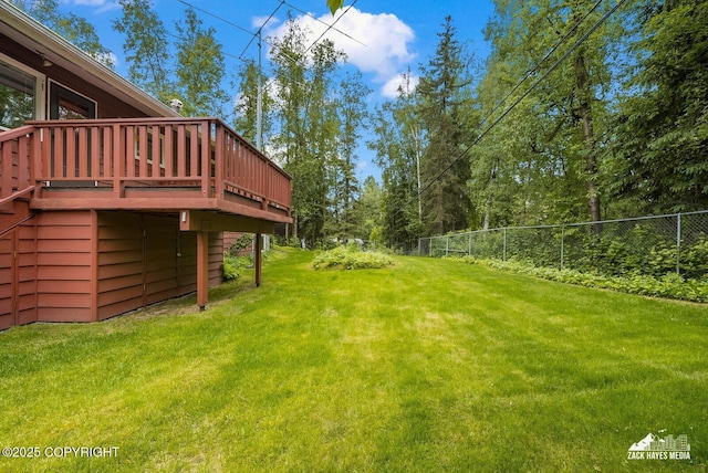 3750 Winterset Dr, Anchorage, AK 99508 - view of yard with a wooden deck