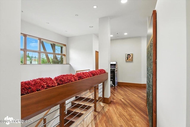 10500 Blackwolf Cir, Anchorage, AK 99507 - corridor with wood finished floors and recessed lighting