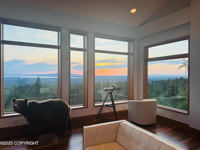 10500 Blackwolf Cir, Anchorage, AK 99507 - sunroom / solarium with wood finished floors, healthy amount of natural light, and recessed lighting