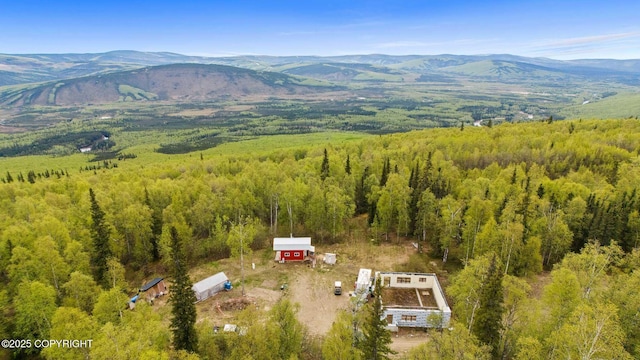 6360 Haystack Dr, Fairbanks, AK 99712 - view of subject property with mountains and a heavily wooded area