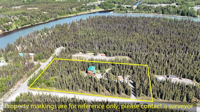 33426 Mid River Ave, Soldotna, AK 99669 - aerial view of property's location featuring a large body of water and property boundaries highlighted