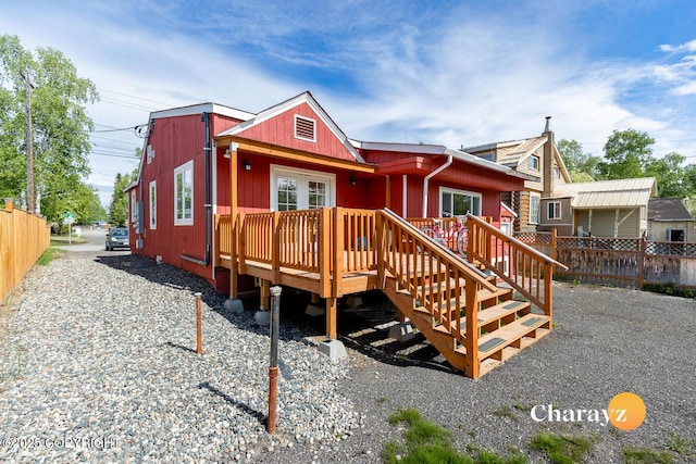 799 8th Ave, Fairbanks, AK 99701 - view of front of home featuring a wooden deck