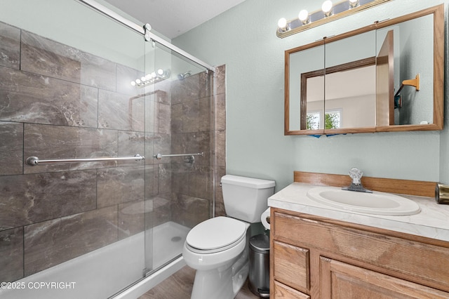 48160 Snowflake Ct, Soldotna, AK 99669 - bathroom with a shower stall and vanity