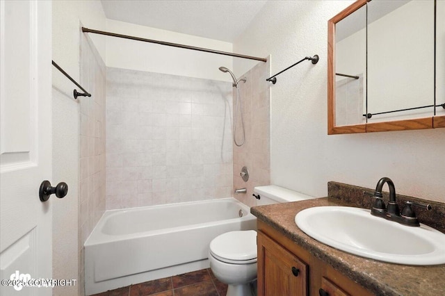 1940 E Caribou Loop, Wasilla, AK 99654 - bathroom with  shower combination, vanity, and a textured wall