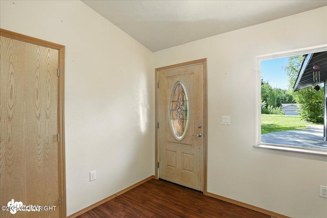 3963 N Coronado St, Wasilla, AK 99623 - entrance foyer featuring dark wood-style flooring and baseboards