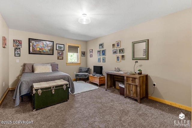 6961 S Hangar Talk Cir, Wasilla, AK 99623 - carpeted bedroom with baseboards and a desk