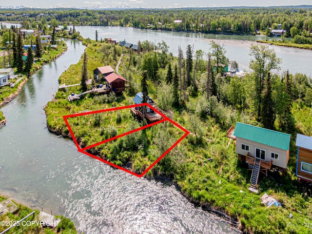 45638 Back Troll, Kenai, AK 99611 - aerial view of property's location with a large body of water and property boundaries highlighted