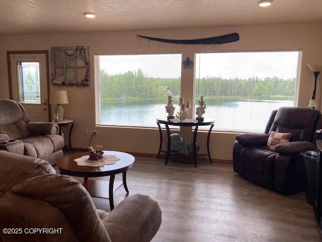 50470 Maranatha Ln, Nikiski/North Kenai, AK 99611 - living area with wood finished floors and baseboards
